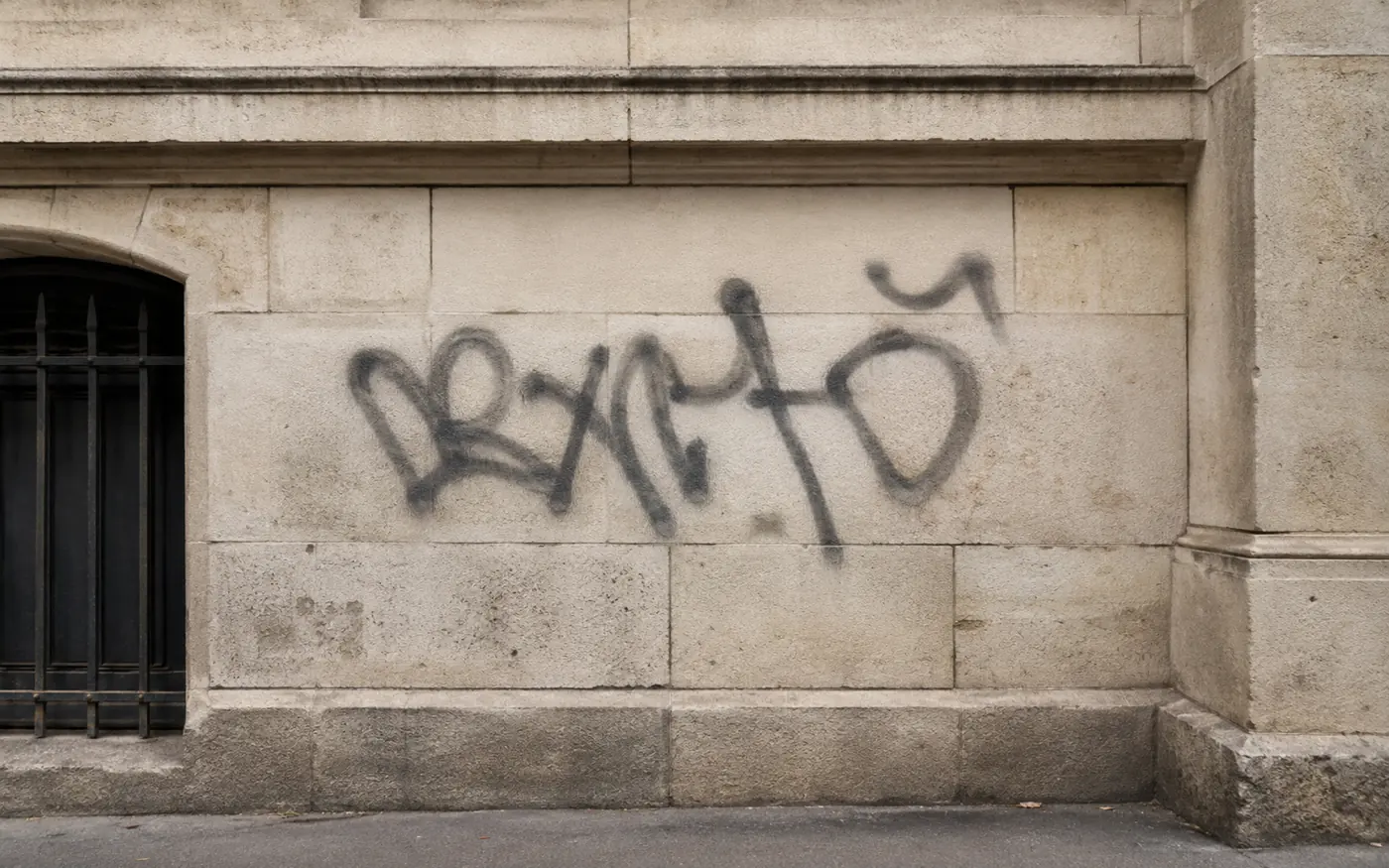 Illustration du bâti régional — Île-de-France — avec graffiti